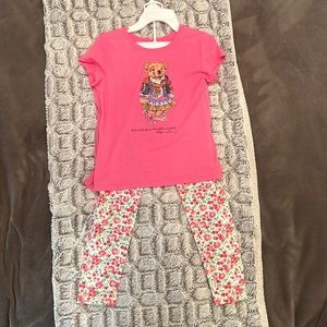Girls Polo Bear Ralph Lauren set of t-shirt and leggings